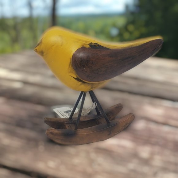 Resin Rocking Bird by Transpac - Goldfinch, Warbler, Western Tanager NWT - Picture 1 of 7